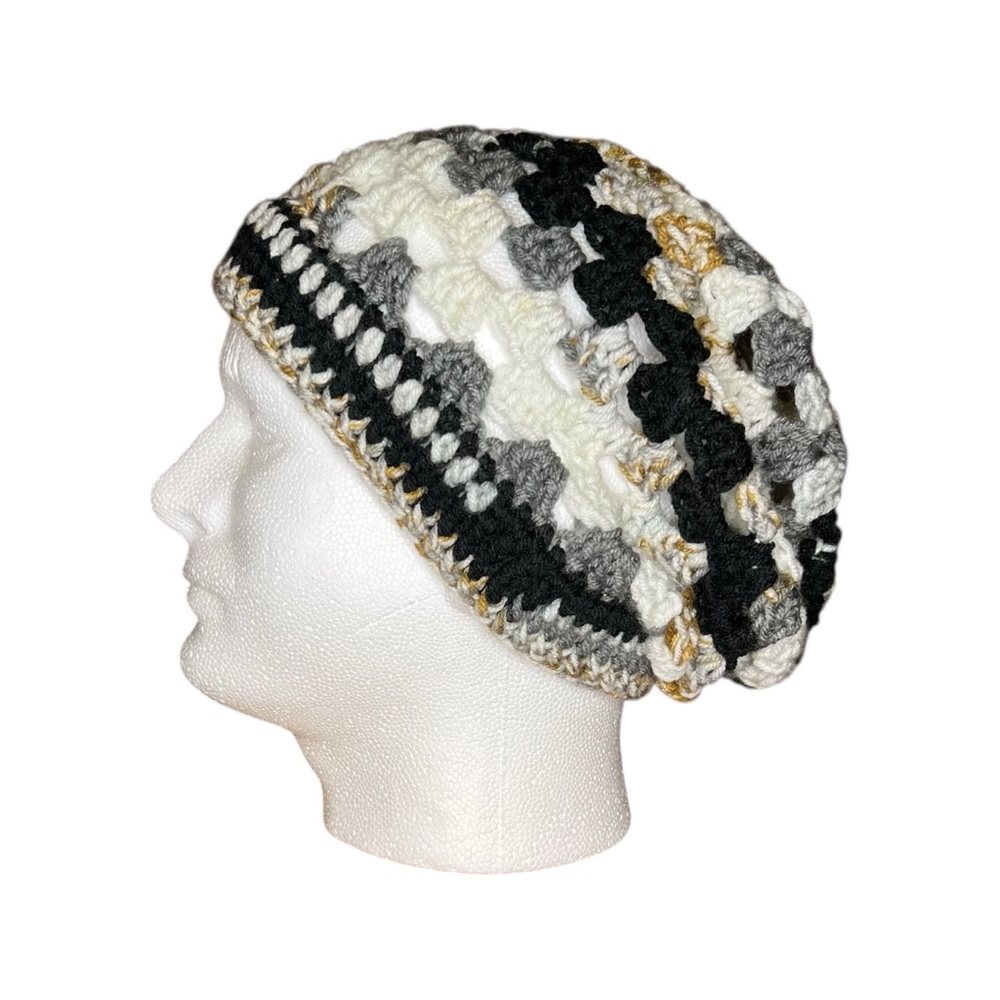 HANDMADE Crocheted Variegated Slouchy Beanie Hat